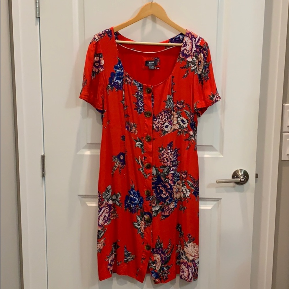 Maeve by Anthropologie Floral Button-Front Dress